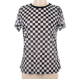 Shein Checkered Gingham black/white shirt